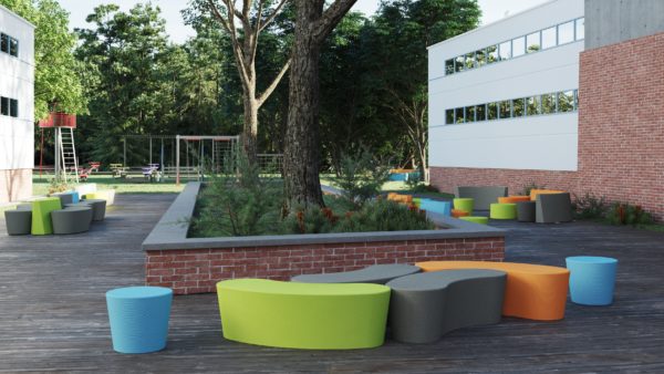 Flowform Outdoor Ottoman