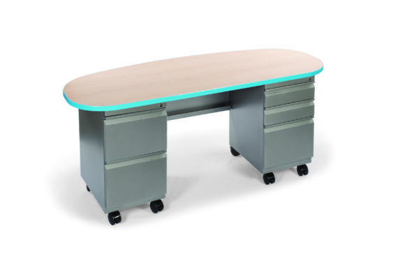 Cascade Teacher Desk, Double Bullet